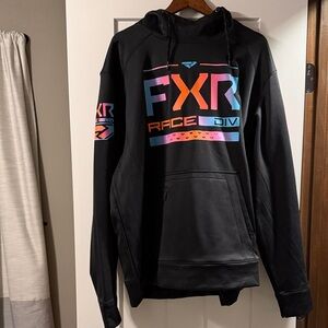 FXR Black Hoodie with Multicolor Logo